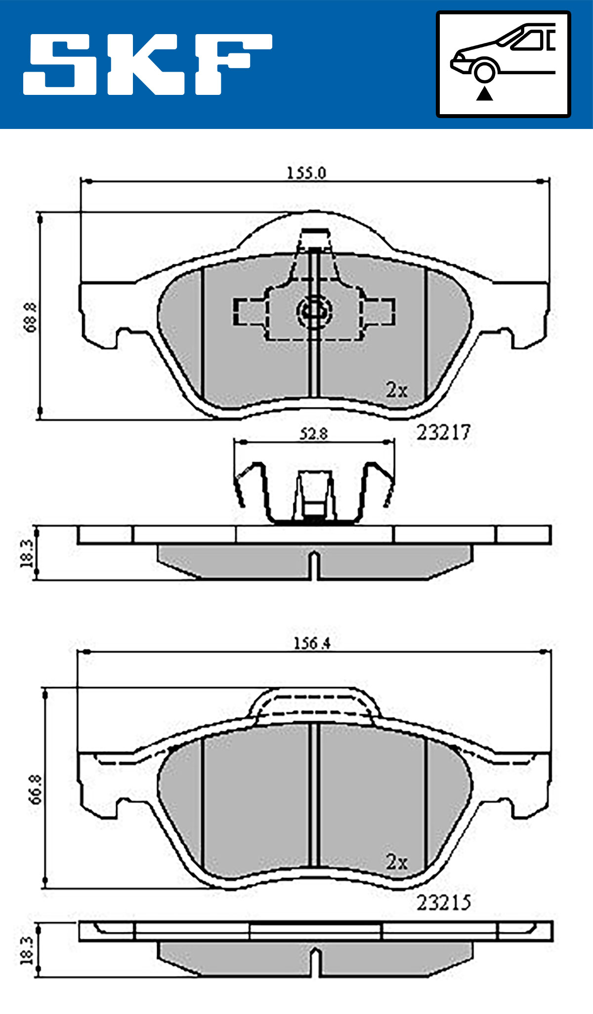 Set placute frana,frana disc VKBP 80309 SKF